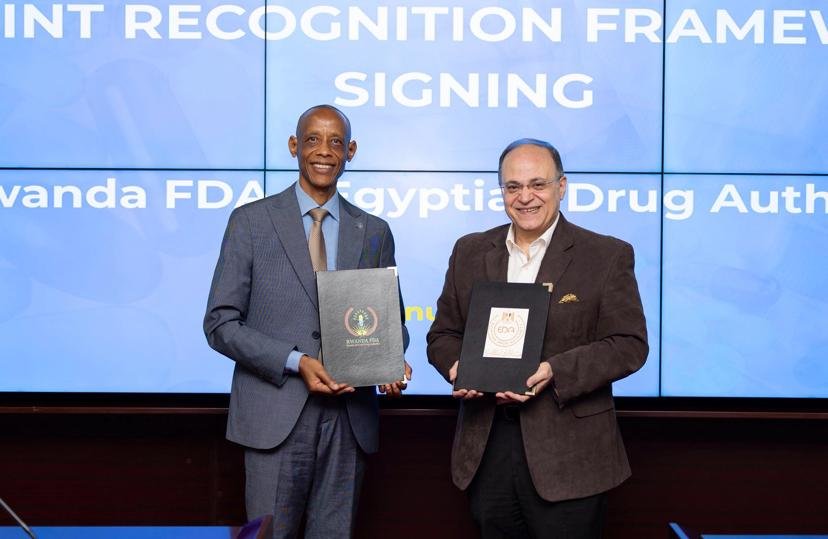 هيئة الدواء المصرية توقع الإطار التنفيذي لمذكرة التفاهم مع هيئة الغذاء والدواء الرواندية لتعزيز التعاون الدوائي